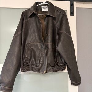 Princess Polly Dark Brown Bomber Jacket